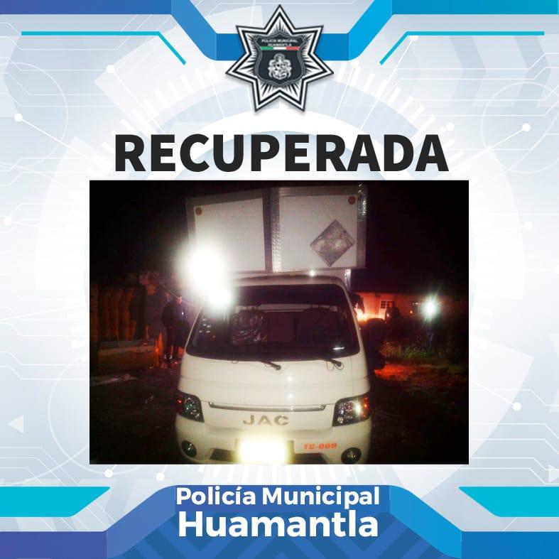 Recupera Policía Municipal de Huamantla unidad con reporte de robo
